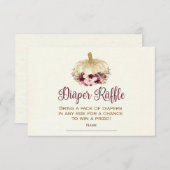 Burgund Gold Pumpkin Boho Diaper Raffingeinsatz Einladung (Vorne/Hinten)