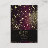 Burgund & Gold Sparkling Lights Sparkle Glitzer Visitenkarte (Rückseite)