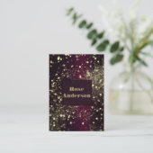 Burgund & Gold Sparkling Lights Sparkle Glitzer Visitenkarte (Stehend Vorderseite)