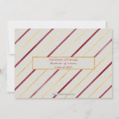 Burgund Gold Streifen Moderner Foto Abschluss Einladung (Rückseite)