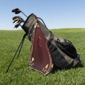 Burgund Golden Blume Golf Handtuch (Gras)