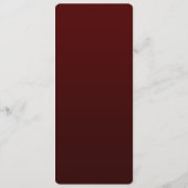 Burgund Golden Blume Hochzeitmenü Menükarte (Rückseite)