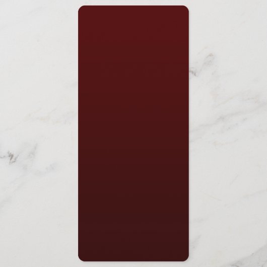 Burgund Golden Blume Hochzeitmenü Menükarte (Rückseite)