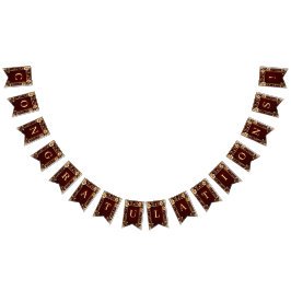 Burgund Golden Blume Jagdflagge Wimpelkette