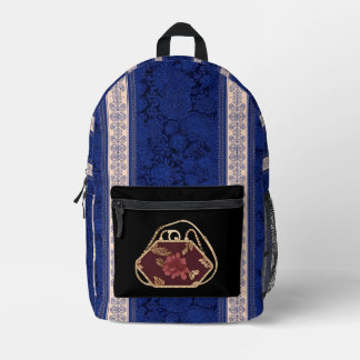 Burgund Goldene Handtasche AI-Kunst 