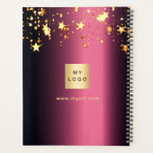 Burgund goldenes Firmenlogo 2026 Planer (Rückseite)