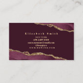 Burgund & Goldmarmor Visitenkarte (Rückseite)