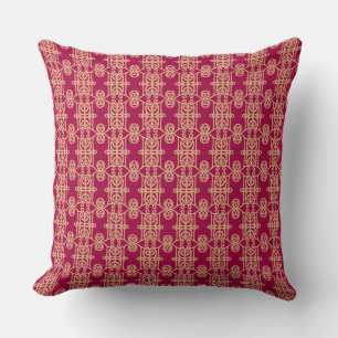 Burgund & Goldsand geometrisches Formmuster Kissen