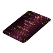 Burgund Goldstars Graduierungsparty Einladung Magnet (Linke Seite)