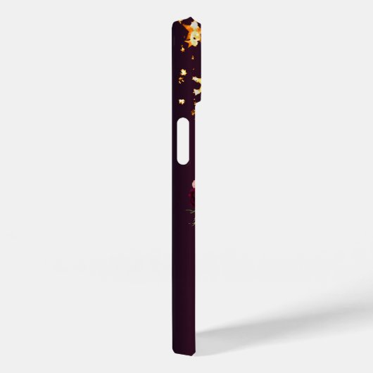 Burgund-Goldsterne-Blume, geometrisch, monogramm Case-Mate iPhone Hülle (Rückseite / Rechts)