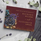 Burgund Gothic Rose Glitzer Hochzeitseinladung Einladung