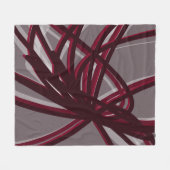 Burgund & Grau Abstrakte Ribbons Fleecedecke (Vorderseite (Horizontal))