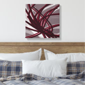 Burgund & Grau Abstrakte Ribbons | Schatten und Li Leinwanddruck (Insitu (Schlafzimmer))