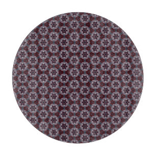 Burgund & Grau Blumenquilt Schneidebrett