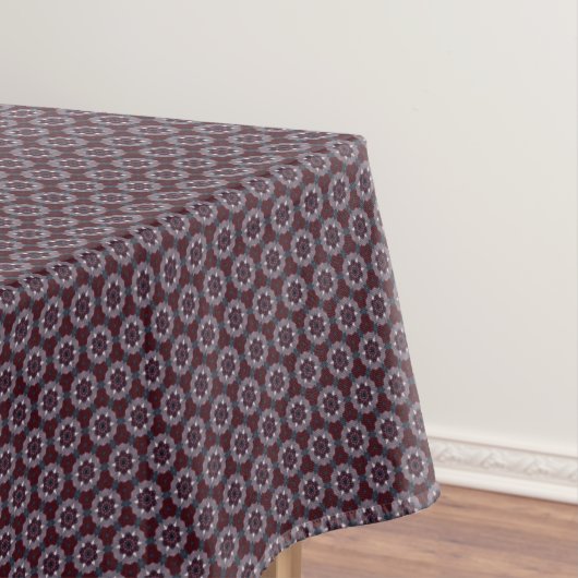 Burgund & Grau Blumenquilt Tischdecke (Beispiel)