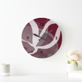 Burgund Grau Weiß & Schwarz Wasserfarbe Große Wanduhr (Zuhause)