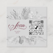 Burgund Gray Botanical Online UAWG QR Code Begleitkarte (Vorderseite)