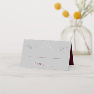 Burgund & Gray Einfache Hochzeitshochzeit Platzkar Platzkarte