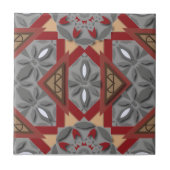 Burgund Gray Ethnic Mosaik Arabesque Muster Fliese (Vorderseite)