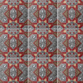 Burgund Gray Ethnic Mosaik Arabesque Muster Fliese