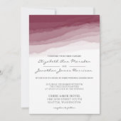 Burgund Gray Watercolor Modern in einer Hochzeit Einladung (Vorderseite)