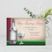 Burgund & Green - Weinverkostung Einladungen (Stehend Vorderseite)