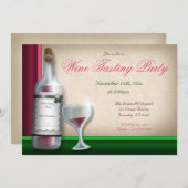 Burgund & Green - Weinverkostung Einladungen (Vorne/Hinten)