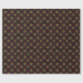 Burgund, grün und gelb Kariert - festlich rustikal Geschenkpapier (Flach)