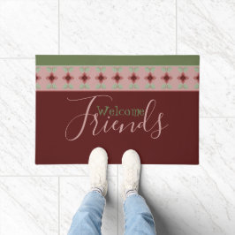 Burgund grün und rosa fußmatte