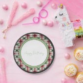 Burgund grün und schwarz pappteller (Party)