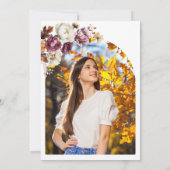 Burgund Herbst Herbst Blütensüß 16 Foto Einladung (Rückseite)