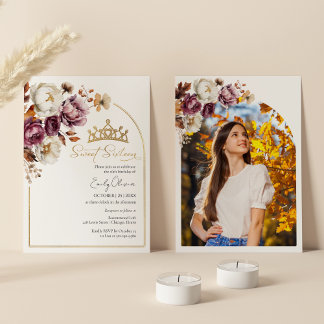 Burgund Herbst Herbst Blütensüß 16 Foto Einladung