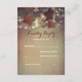 Burgund-Herbstlaub Rustikale Hochzeitskarten RSVP Karte