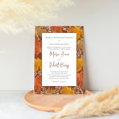 Burgund Herbstlaubs Wasserfarbenhochzeit Einladung