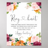 Burgund Herbstring Jagd Brautparty Poster (Vorne)