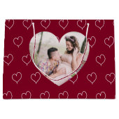 Burgund Herz Foto Valentinstag Große Geschenktüte (Vorderseite)