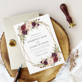 Burgund-Hochzeit Einladung