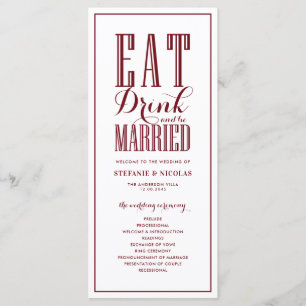 Burgund Hochzeit Essen Trinken und Verheiratet Programm