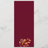 Burgund-Hochzeit im Herbst Menükarte (Rückseite)