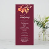 Burgund-Hochzeit im Herbst Programm (Stehend Vorderseite)