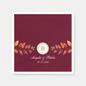 Burgund-Hochzeit im Herbst Serviette (Vorderseite)