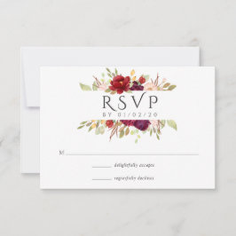 Burgund - Hochzeit in Marsala und Blush RSVP Karte