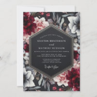 Burgund Hochzeit mit floralen Motiven