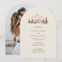 Burgund Hochzeitseinladung für Winterhochzeit