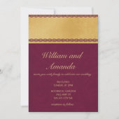 Burgund Hochzeitseinladung mit stilvoller Grenze Einladung (Vorderseite)