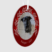 Burgund Holly Elegante Foto Ornament (Vorderseite)