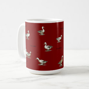 Burgund Ich liebe Enten Kaffeetasse