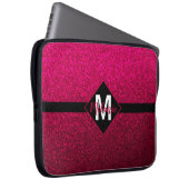 Burgund-Imitate-Glitzer mit Monogram Laptopschutzhülle (Vorne Rechts)
