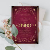 Burgund & Imitate Gold Tarot Celestiding Einladung