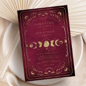 Burgund & Imitate Gold Tarot Celestiding Einladung